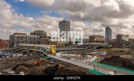 Train Station redevelopment. East Croydon Train Station, London Skyline Stock Photo