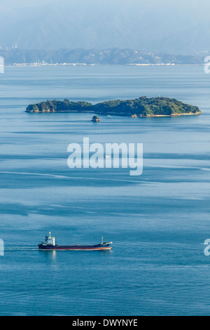Ship Sailing into Seto Inland Sea, Imabari, Ehime Prefecture, Japan Stock Photo