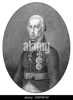 Francis II, 1768 - 1835, the last Holy Roman Emperor, as Francis I Franz I. Emperor of Austria, Stock Photo