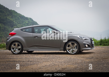 Hyundai Veloster 2013 Turbo Version with Gary Color. Stock Photo