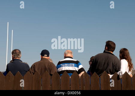 Spectators at Bath rugby ground, Somerset, England, UK Stock Photo