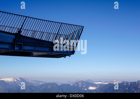 AlpspiX, viewing platform at the Alpspitzbahn, Mountain Station, Alpine peaks, Wettersteingebirge, Garmisch-Partenkirchen, Upper Stock Photo
