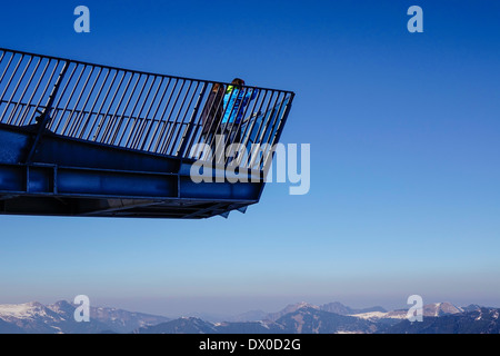 AlpspiX, viewing platform at the Alpspitzbahn, Mountain Station, Alpine peaks, Wettersteingebirge, Garmisch-Partenkirchen, Upper Stock Photo