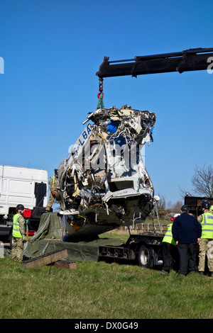 Helecopter crash Gillingham Beccles Norfolk England UK Among the 4 dead was Edward Haughey, Lord Ballyedmond Stock Photo