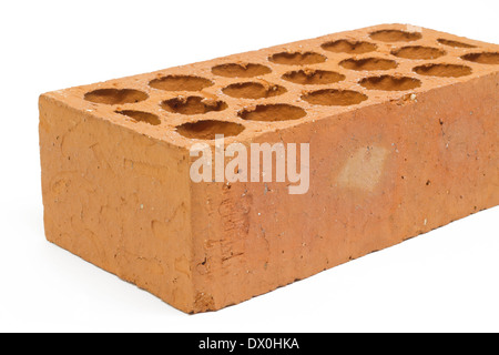 One brick isolated on white Stock Photo