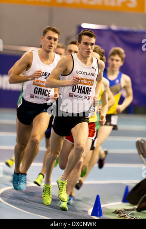 Charlie GRICE & Chris O'HARE 1500m Men Final British Athletics Indoor Championships, Sheffield England UK. Stock Photo