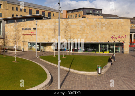 impressions Gallery City Library City Park and Centenary Square Bradford West Yorkshire. City of culture 2025. Stock Photo