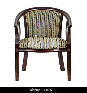 Wooden chair, isolated on white background, with clipping path Stock Photo