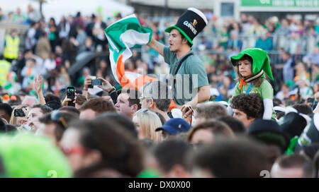 London, UK. 16th Mar, 2014. St. Patrick's Day Celebrations in Central London, Trafalgar Square, United Kingdom. Credit:  Nick Savage/Alamy Live News Stock Photo