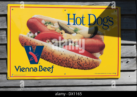 Vienna Beef Hot Dog Single Side Sign c. Mid 1900's sold at auction on 1st  August