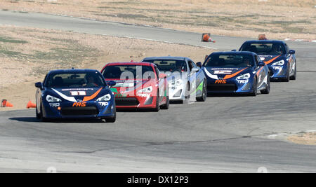 March 15, 2014. Rosamond CA. Celebrities go at high speeds to get ready for the upcoming Long Beach Grand Prix as they practice racing with instructors in Toyota race cars at the Willow Springs International Raceway Saturday. photo by Gene Blevins/LA DailyNews/ZumaPress (Credit Image: © Gene Blevins/ZUMAPRESS.com) Stock Photo