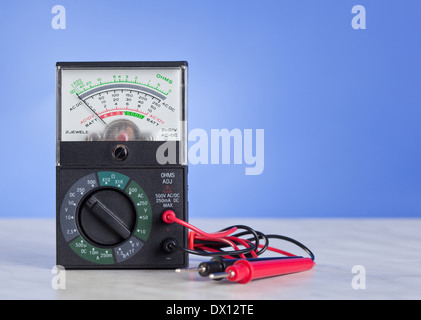 Multimeter with probe isolated on white background Stock Photo