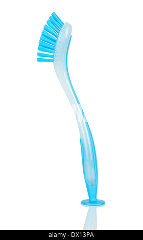 Blue plastic brush isolated on white background Stock Photo