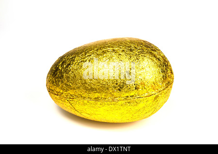Golden easter egg isolated on white Stock Photo