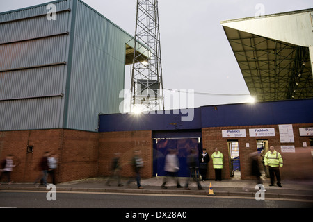 Spectators making their way to a match at Prenton Park home of Tranmere Rovers Football Club.