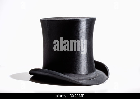 Black top hat isolated on white background Stock Photo - Alamy