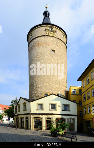 Street with shops Kitzingen Germany Bavaria Deutschland DE Bavaria Stock Photo