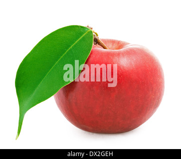Red fresh apple . Isolation on a white background with clipping paths, increase focus zone folding multiple photos Stock Photo