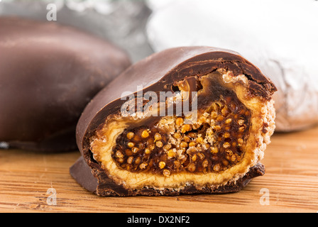 luxury choclate . filled chocolate (fruit) Stock Photo