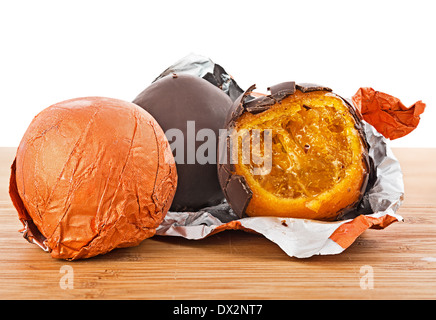 luxury choclate . filled chocolate (fruit) Stock Photo