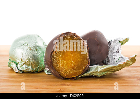 luxury choclate . filled chocolate (fruit) Stock Photo