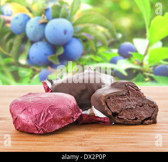 luxury choclate . filled chocolate (fruit) Stock Photo