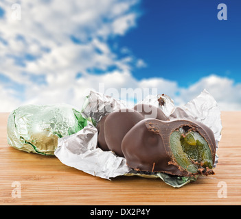 luxury choclate . filled chocolate (fruit) Stock Photo