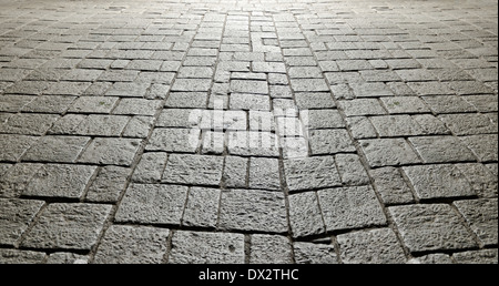 an ancient stone roadway, raised the artistic background Stock Photo