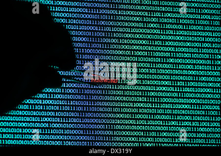 cyber crime password computer security Stock Photo