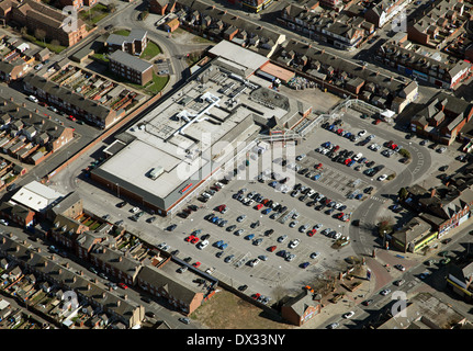 aerial view of a Tesco supermarket in goole, East Yorkshire Stock Photo