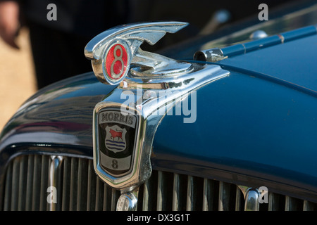 1930's Morris eight car badge and grill Stock Photo