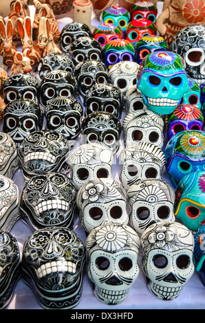 Mexican day of the dead souvenir skulls (Dia de Muertos) Stock Photo