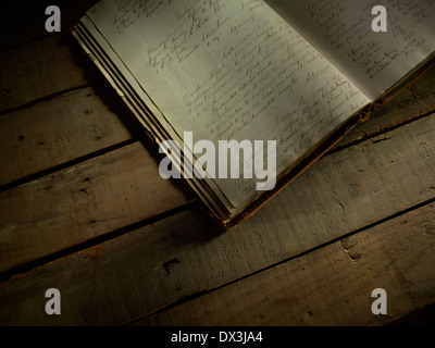 Old Hand Written Journal Diary Stock Photo