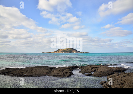 view from Hyeopjae Beach in Jeju Island, Korea Stock Photo