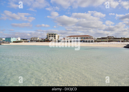 view from Hyeopjae Beach in Jeju Island, Korea Stock Photo