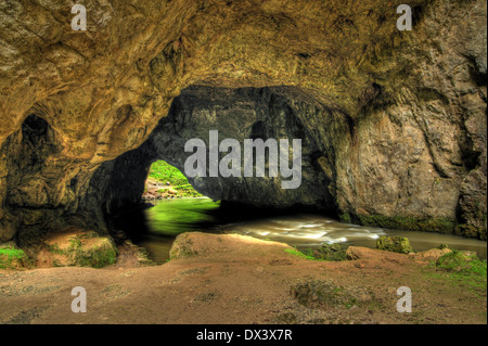 River flow through a cave on slovenian carst Stock Photo