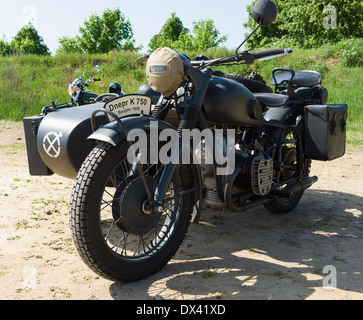 old heavy motorcycle with sidecar Stock Photo - Alamy
