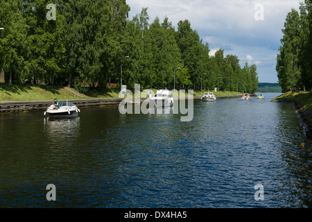 Vaaksy Canal - an important transportation channel that connects Lake Vesijarvi and largest lake Paijanne Stock Photo