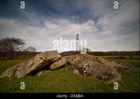 Little Kit's Coty ruined Neolithic chambered tomb near Aylesford, Kent, UK Stock Photo