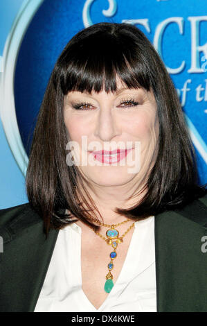 Anjelica Huston attends the premiere of Disney's 'Secret Of The Wings' at the Rockefeller Center Featuring: Anjelica Huston Wh Stock Photo