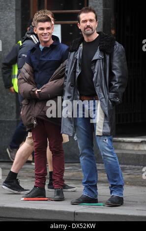 Emmett J Scanlan, Kieron Richardson E4's Hollyoaks cast seen shooting ...