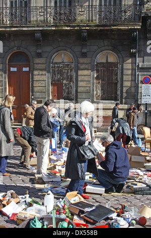 Sunday Flea Market, Place Duburg, Bordeaux, France Stock Photo