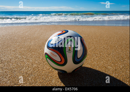 Brazuca, match ball of FIFA World Cup Brazil 2014 on a sandy