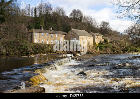 The River Tees and Demesnes Mill Barnard Castle County Durham UK Stock Photo