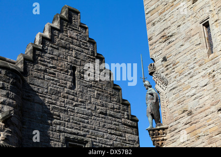 Statue of William Wallace on the National Wallace Monument on Abbey Craig, near Stirling, Scotland Stock Photo