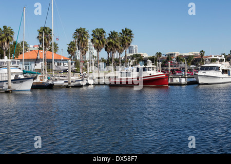 Downtown Skyline and Hillsborough River, Tampa, FL, USA Stock Photo