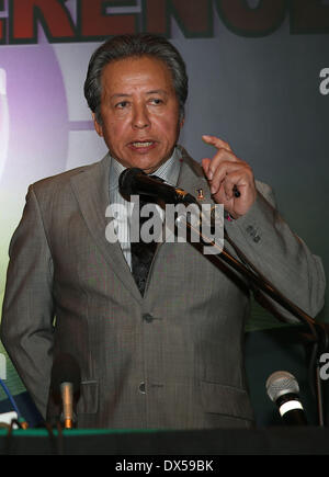 Kuala Lumpur, Malaysia. 18th Mar, 2014. Malaysian Foreign Minister Anifah Aman speaks at a news conference in Kuala Lumpur, Malaysia, March 18, 2014. Aman said here Tuesday that his country had also sought help from almost all ASEAN leaders to reinforce air and surface assets in the current search and rescue operations for the missing MH370 flight. Credit:  Wang Shen/Xinhua/Alamy Live News Stock Photo