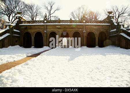 Angels of the Water Fountain at Bethesda Terrace in New York City's Central Park. Stock Photo