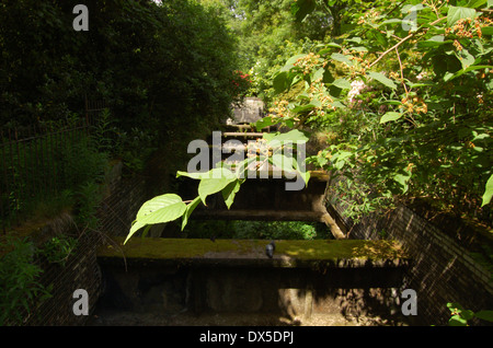 Closed railway station ventilation shaft at the Botanic Gardens in Glasgow, Scotland Stock Photo