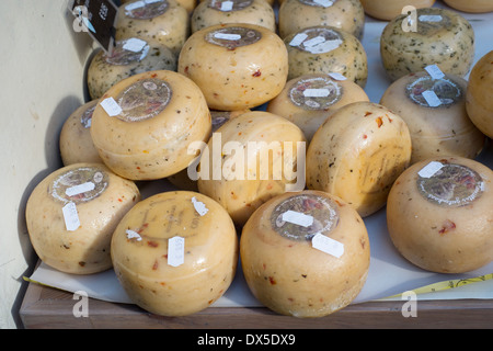Dutch cheeses for sale in Amsterdam Stock Photo